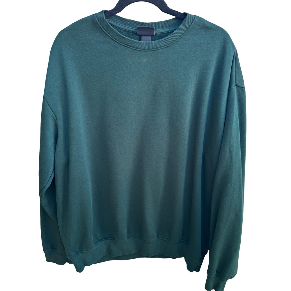 HM Loose Fit Minimalist Oversized Goropcore Athleisure Sweatshirt Mens Green XL